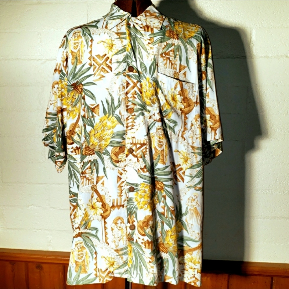 Vintage Go Barefoot Hula Girl Tiki Shirt Large…
